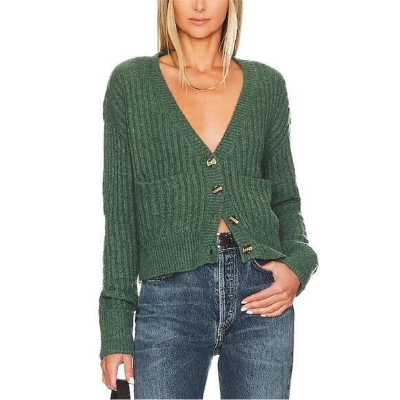 Lovers & Friends 'Caroline' Green Cardigan Women’s Size MED Wool Blend - Picture 1 of 10